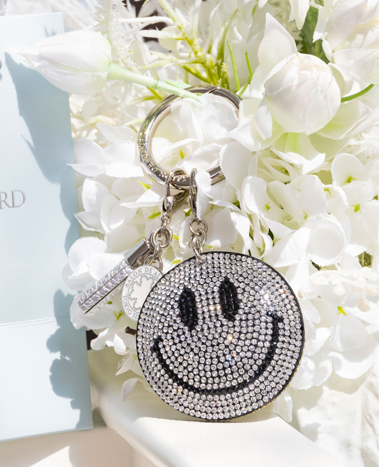 Smile Rhinestone (Crystal) Charm with Tassel & Clover 1427