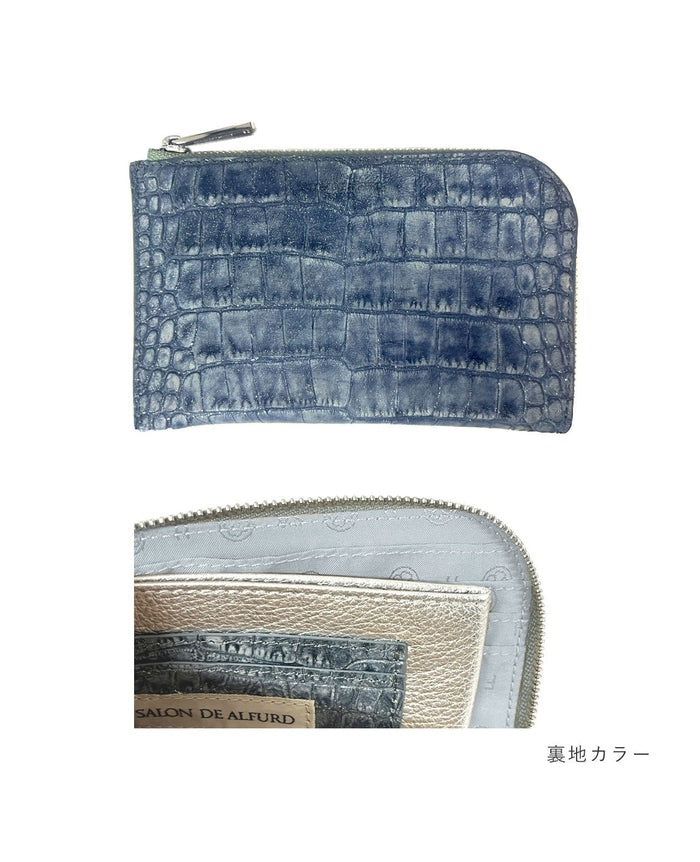 Carry L-Zip Mini Wallet – Glitter Croc-Embossed Leather 1977