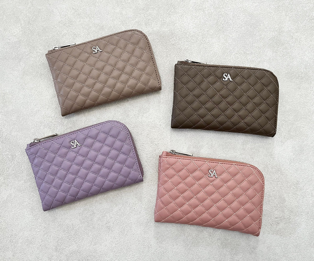 Tenera L-Shaped Zip Mini Wallet with SA Logo 1819stn-sa