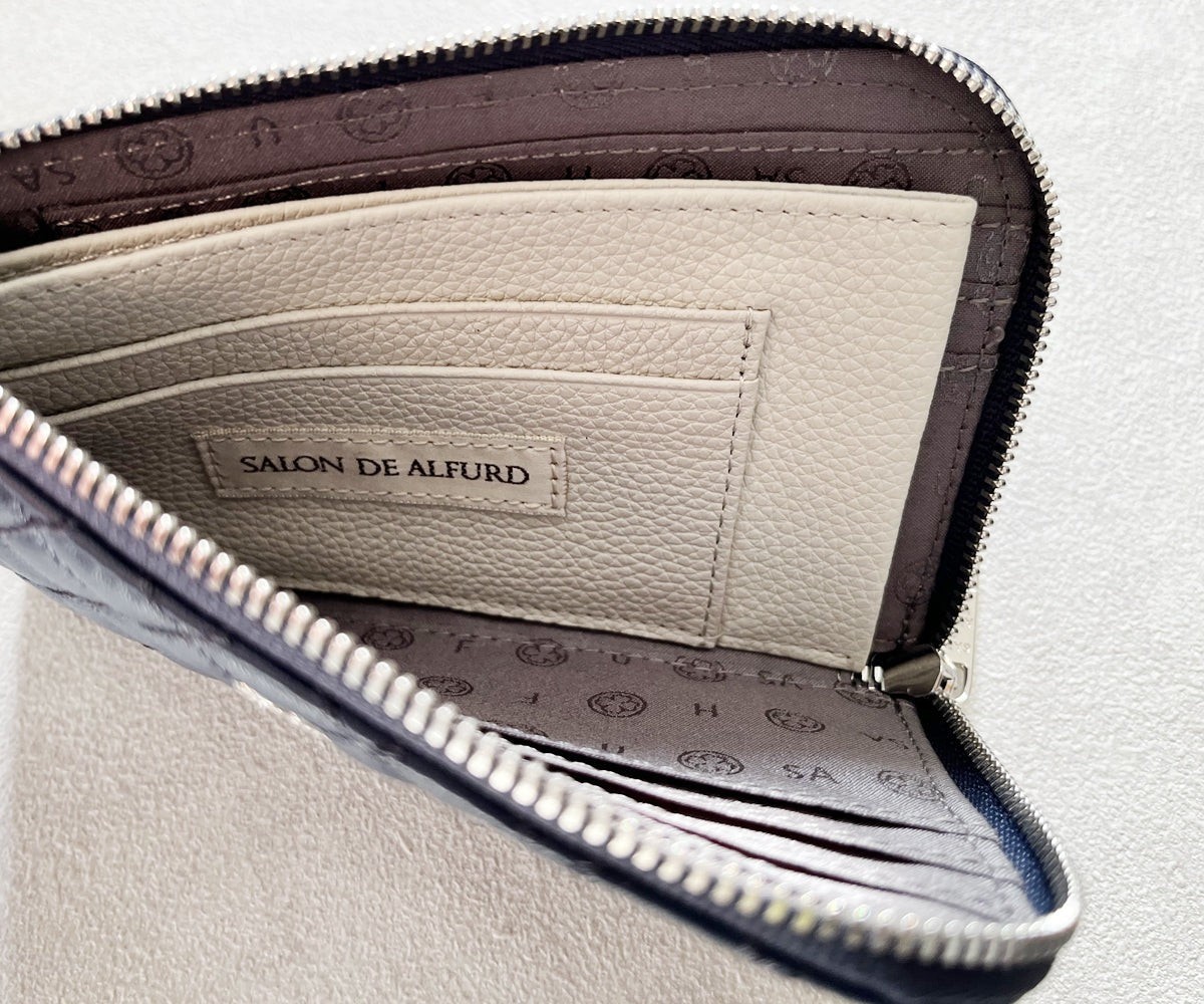 Tenera L-Shaped Zip Mini Wallet with SA Logo 1819stn-sa