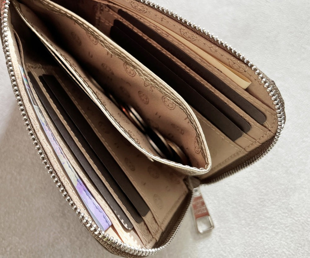 Tenera L-Shaped Zip Mini Wallet with SA Logo 1819stn-sa