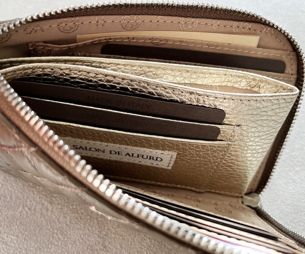 Tenera L-Shaped Zip Mini Wallet with SA Logo 1819stn-sa