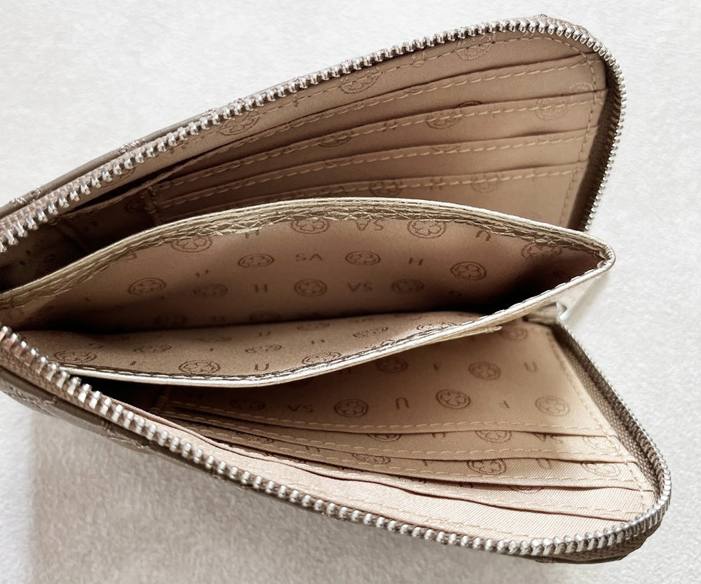 Tenera L-Shaped Zip Mini Wallet with SA Logo 1819stn-sa