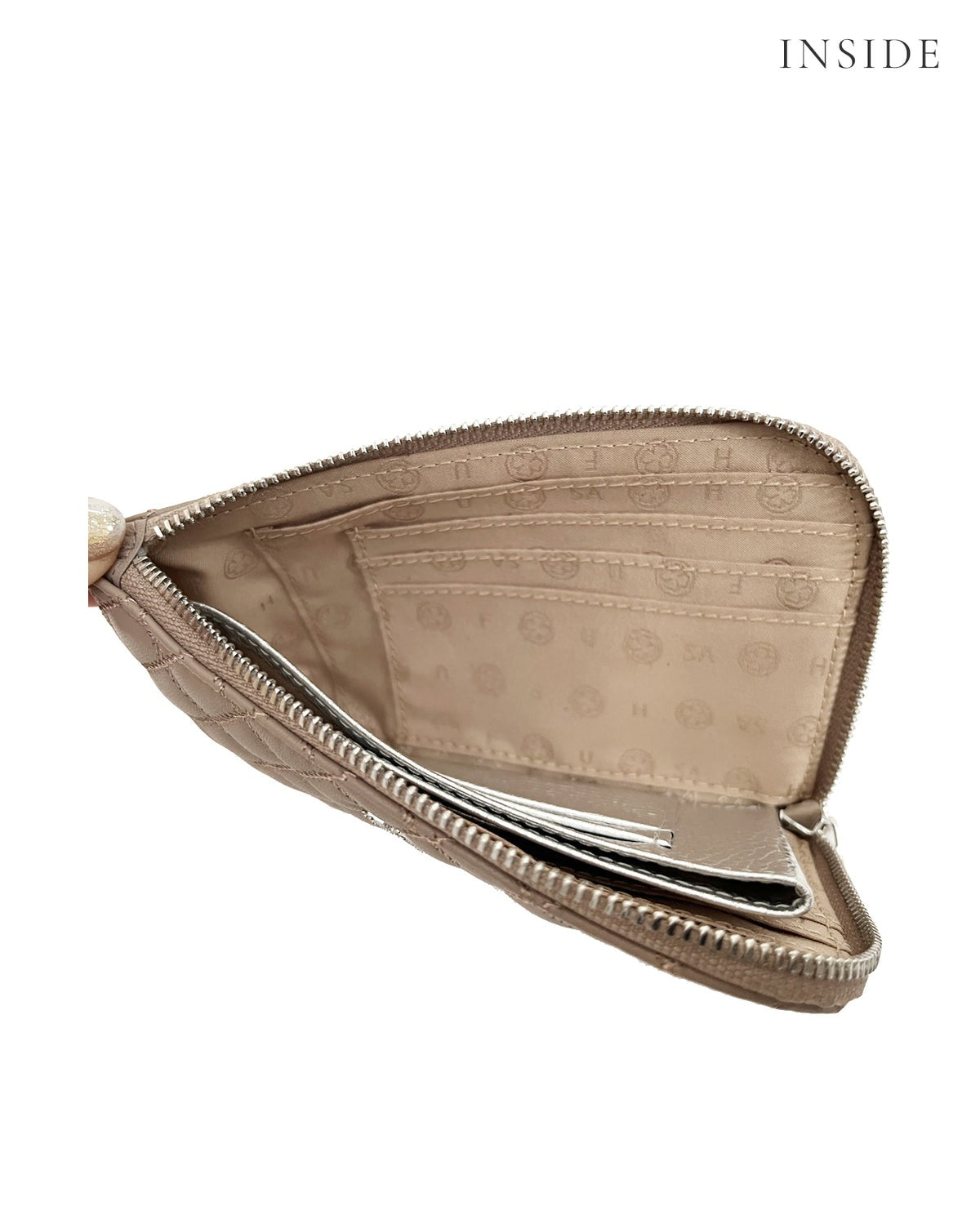 Tenera L-Shaped Zip Mini Wallet with SA Logo 1819stn-sa