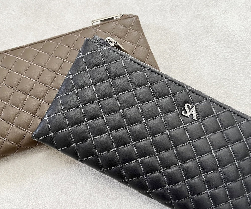 Tenera L-Shaped Zip Long Wallet with SA Logo 1820stn-sa