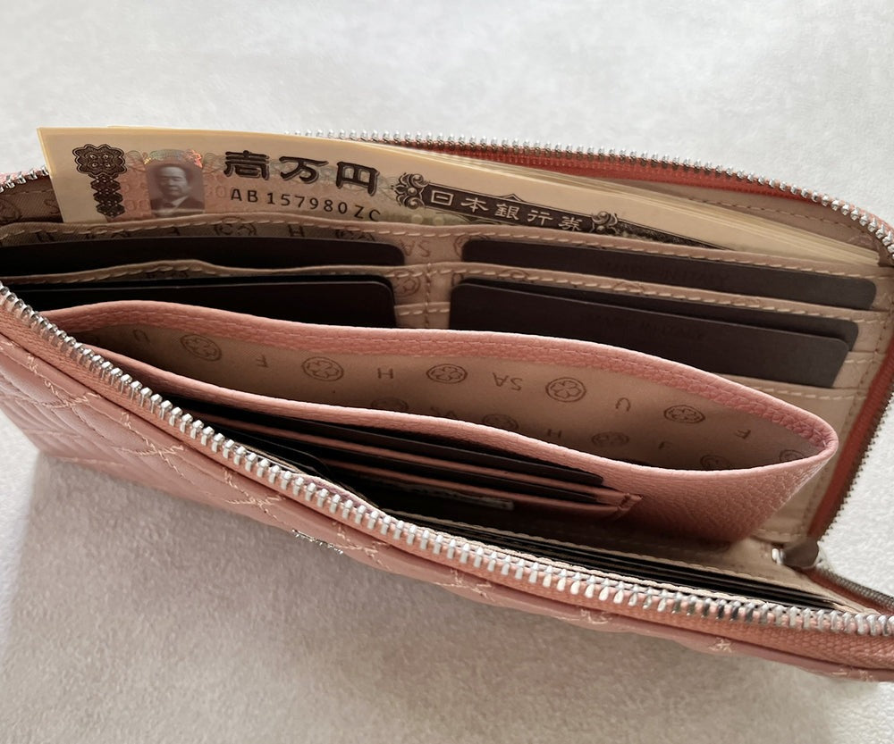 Tenera L-Shaped Zip Long Wallet with SA Logo 1820stn-sa