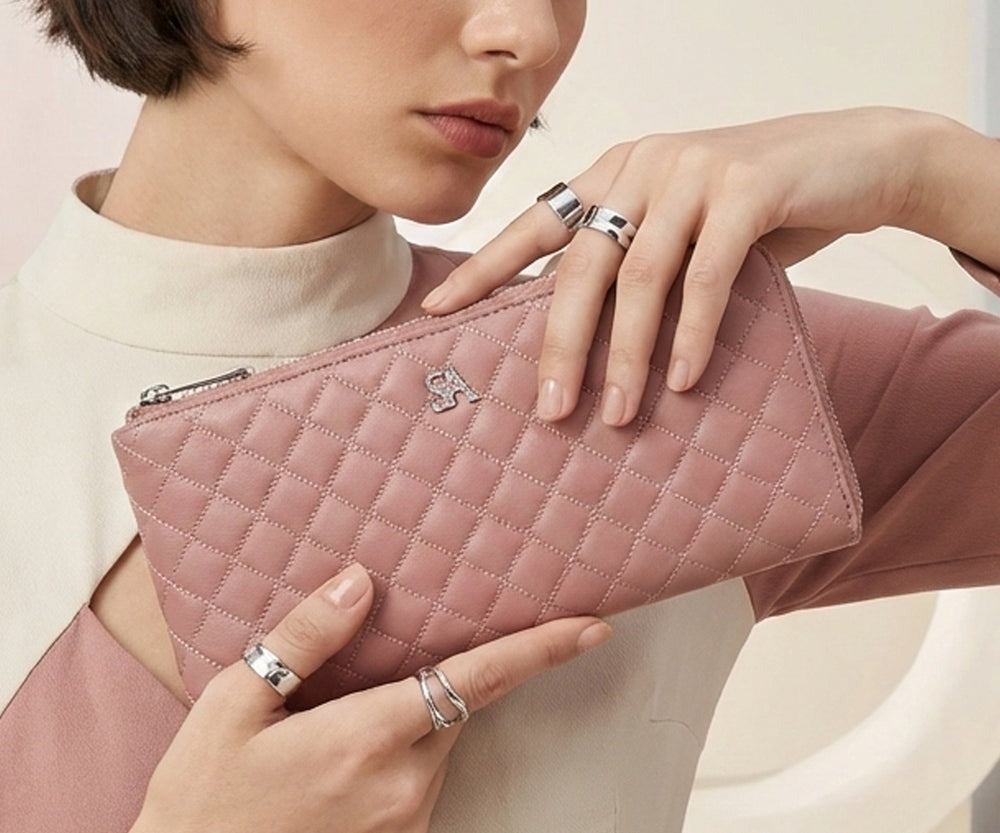 Tenera L-Shaped Zip Long Wallet with SA Logo 1820stn-sa