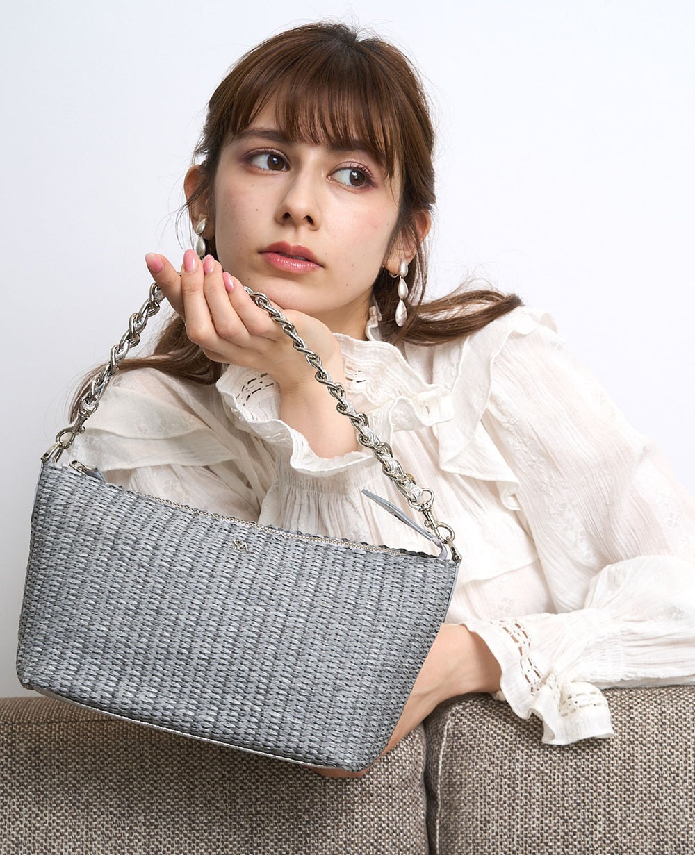 Carry Raffia-Style 2-Way Basket Pochette 1866-ra