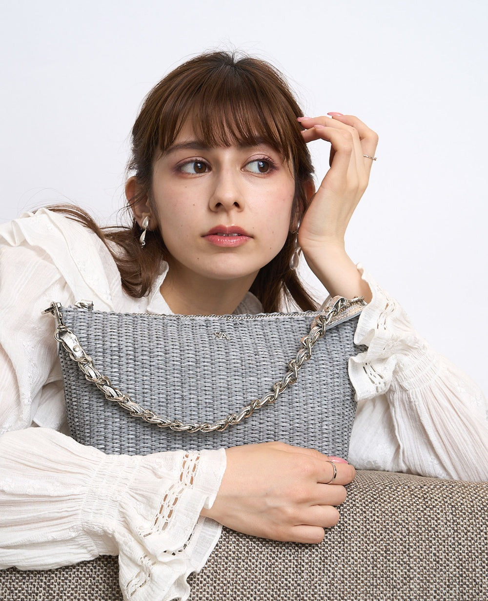 Carry Raffia-Style 2-Way Basket Pochette 1866-ra