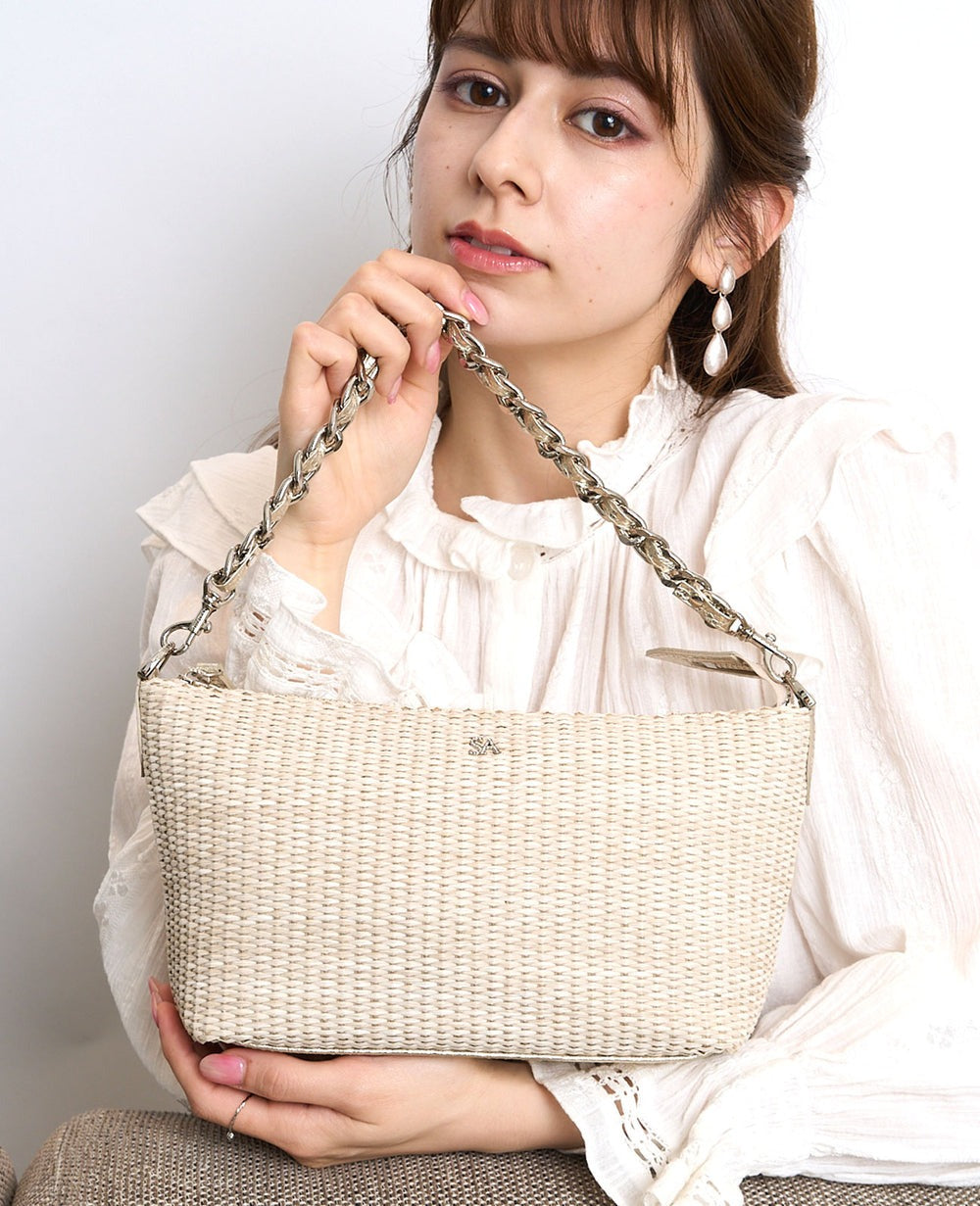 Carry Raffia-Style 2-Way Basket Pochette 1866-ra
