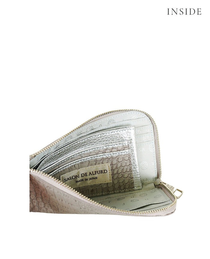 Carry L-Zip Mini Wallet – Glitter Croc-Embossed Leather 1977