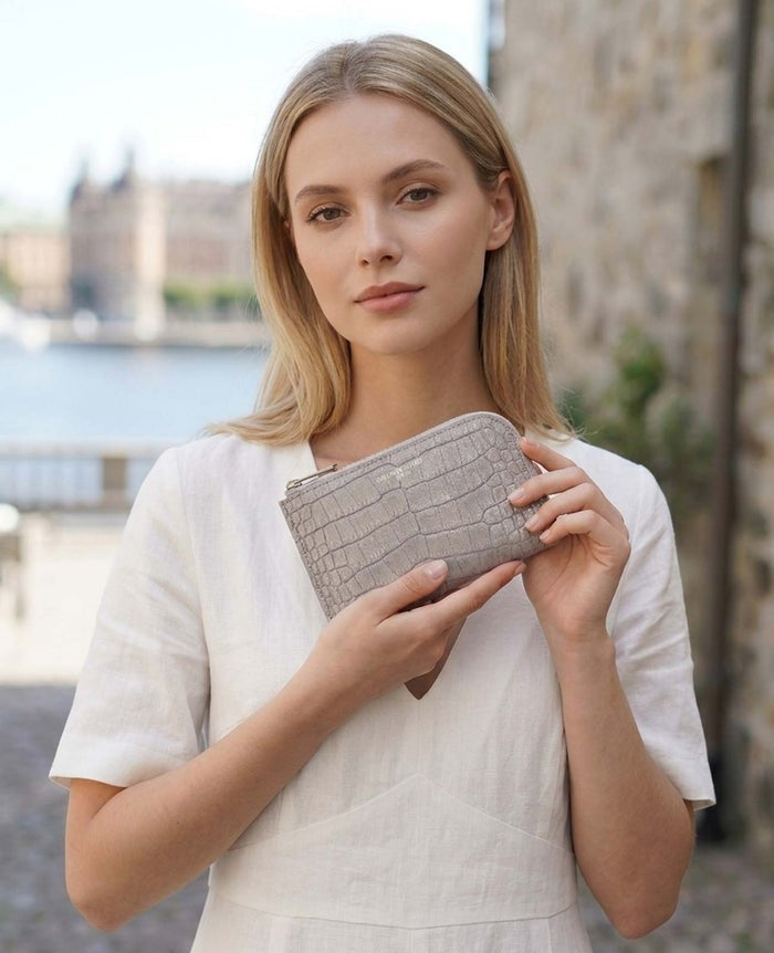 Carry L-Zip Mini Wallet – Glitter Croc-Embossed Leather 1977