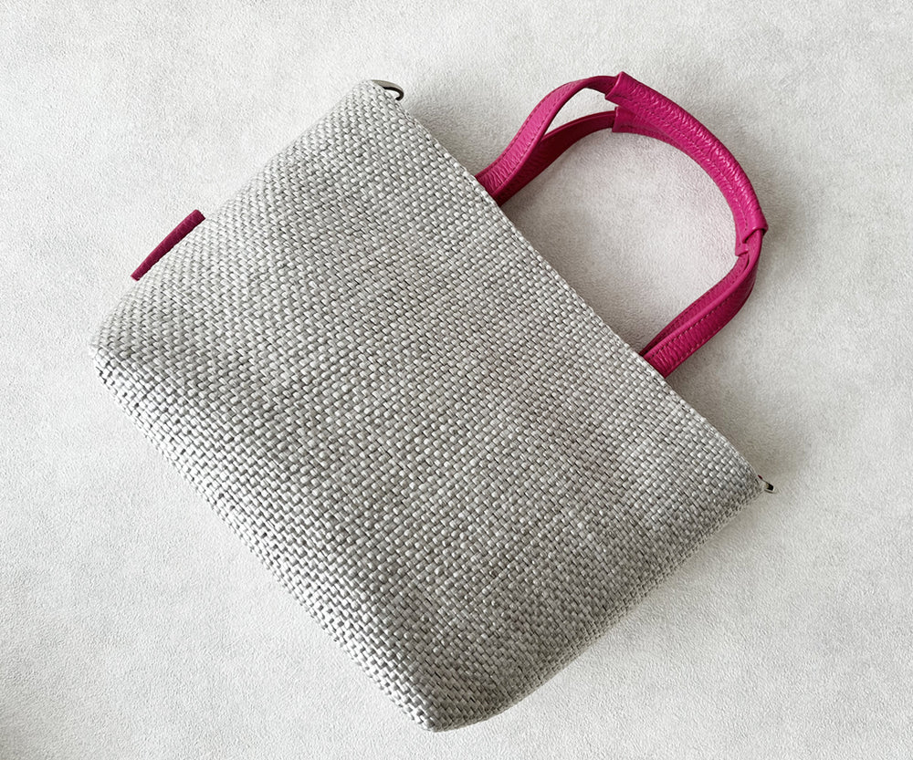 Sac de Promenade Raffia-Style Woven Mini Bag S(Size, with D-Rings) 1988