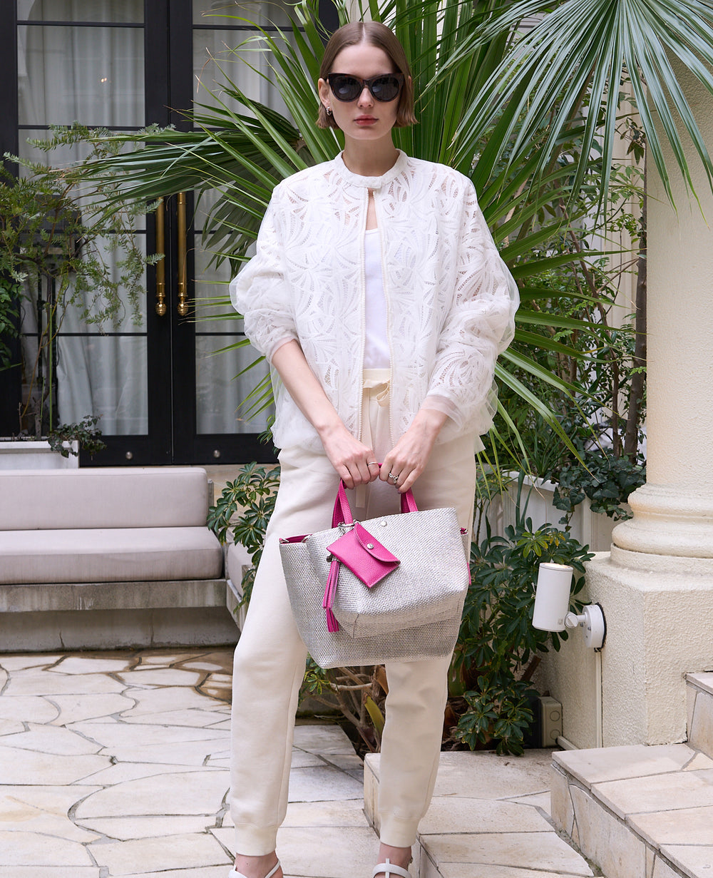 Sac de Promenade Raffia-Style Woven Mini Bag S(Size, with D-Rings) 1988
