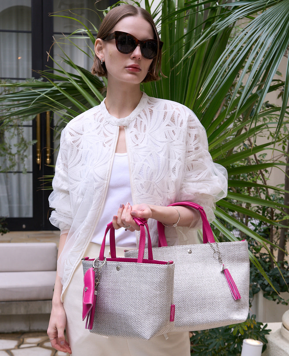 Sac de Promenade Raffia-Style Woven Mini Bag S(Size, with D-Rings) 1988