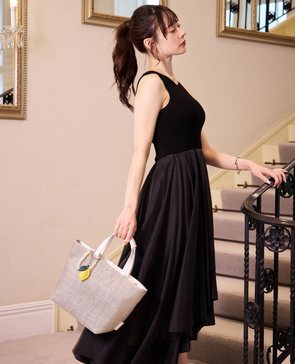 Sac de Promenade Raffia-Style Woven Tote Bag M (with D-Ring) 1989