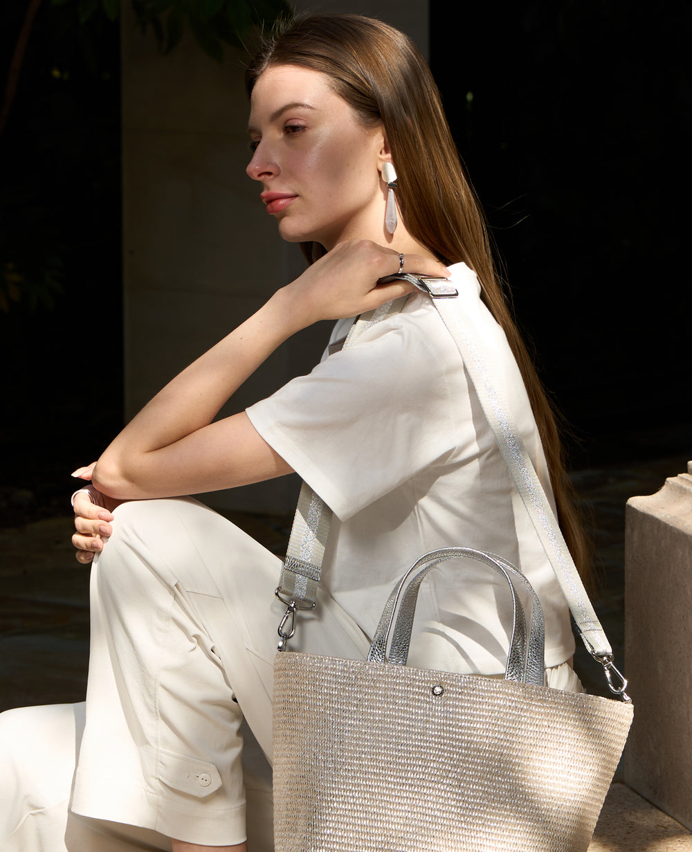 Sac de Promenade Raffia-Style Woven Tote Bag M (with D-Ring) 1989