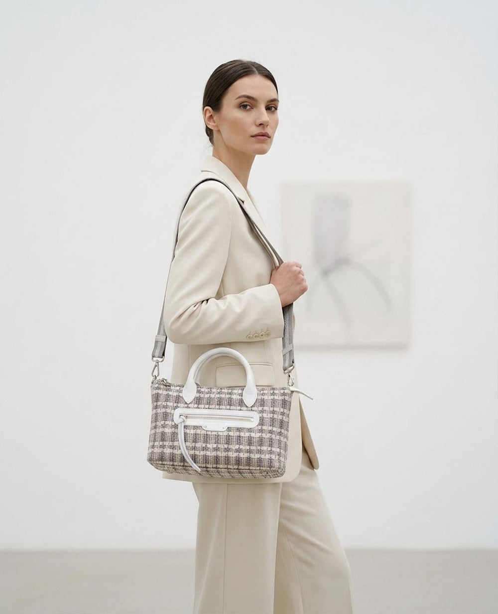 GAIEN East-West 2-Way Shoulder Bag (M Size) – Tweed Version 1990-tw