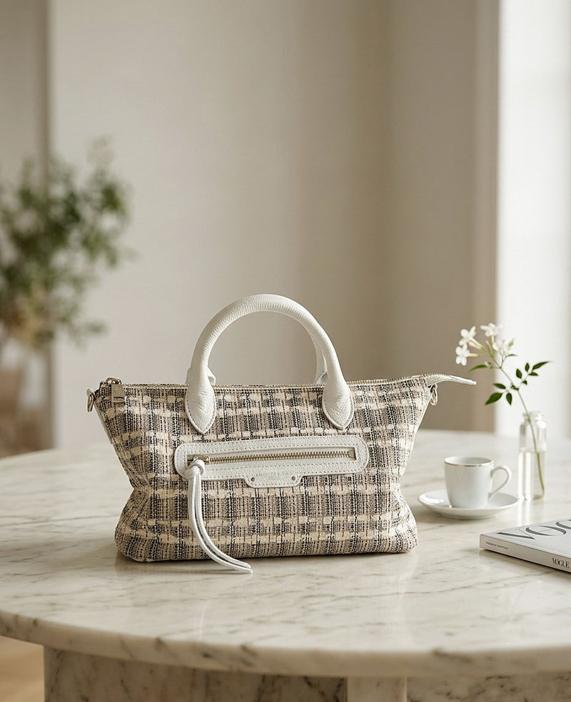 GAIEN East-West 2-Way Shoulder Bag (M Size) – Tweed Version 1990-tw
