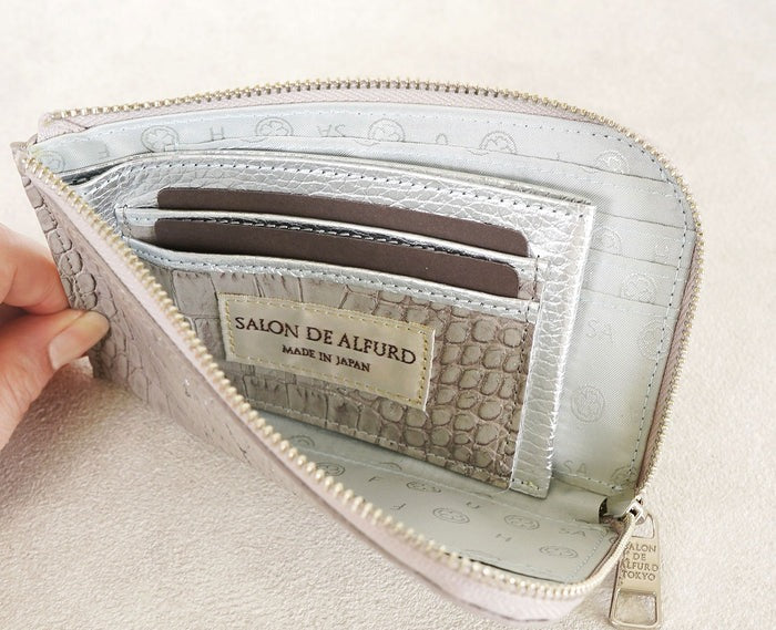 Carry L-Zip Mini Wallet – Glitter Croc-Embossed Leather 1977