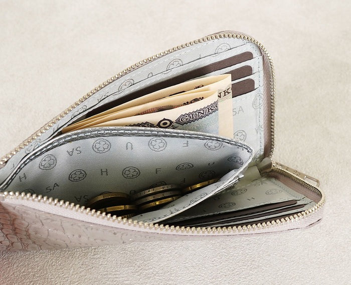 Carry L-Zip Mini Wallet – Glitter Croc-Embossed Leather 1977