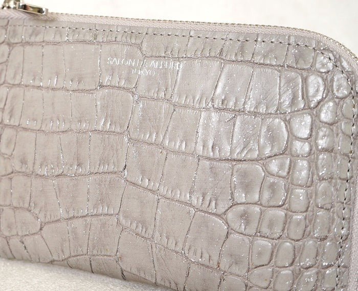Carry L-Zip Mini Wallet – Glitter Croc-Embossed Leather 1977