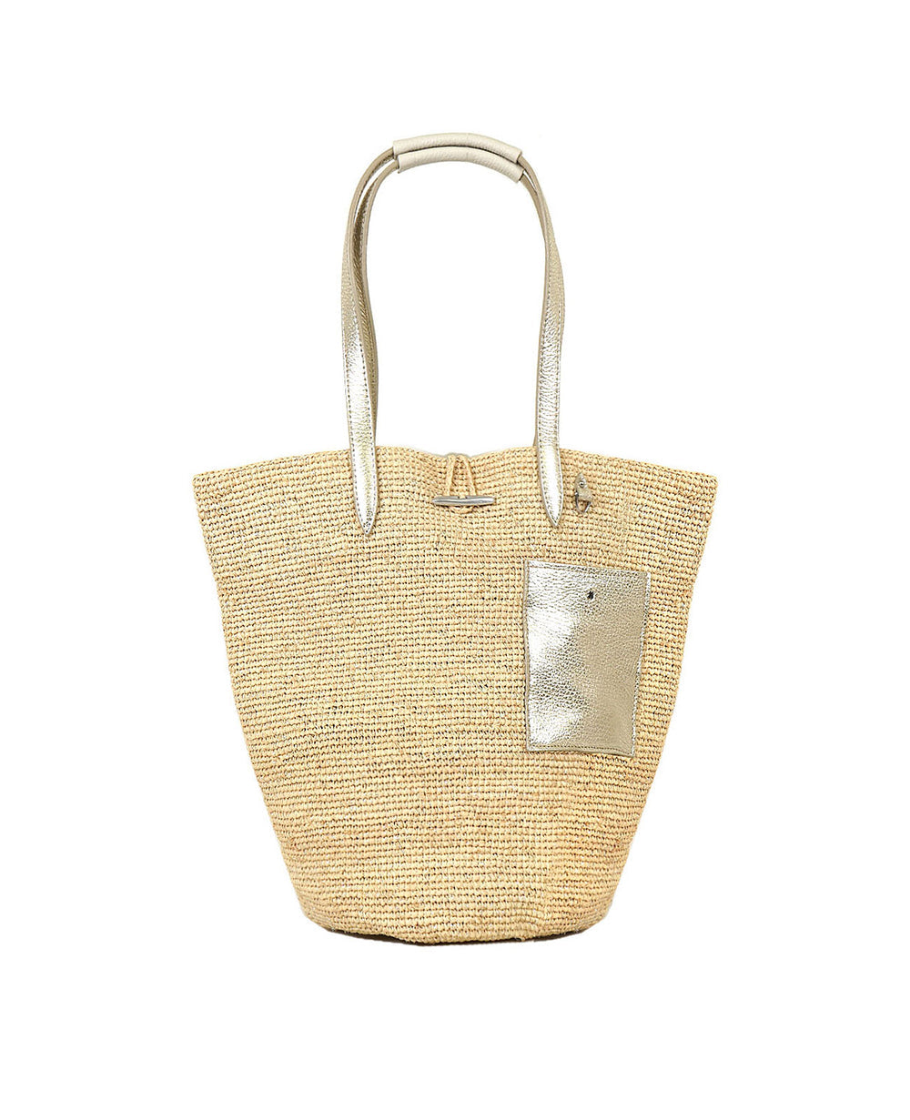 Madagascar Raffia Basket Tote Bag (M Size) 1998