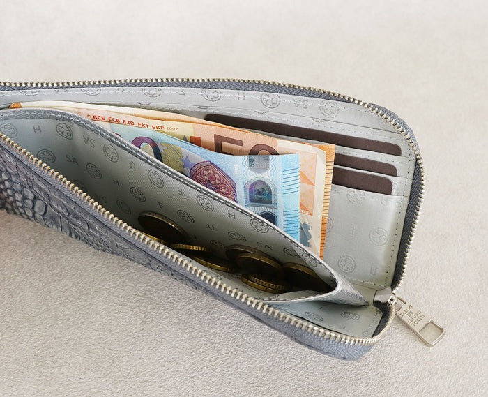 Carry L-Zip Long Wallet – Glitter Croc-Embossed Leather 1978