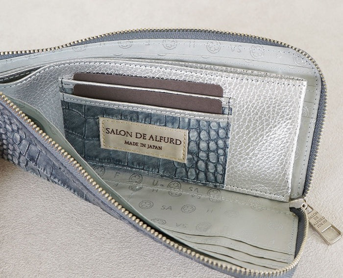 Carry L-Zip Long Wallet – Glitter Croc-Embossed Leather 1978