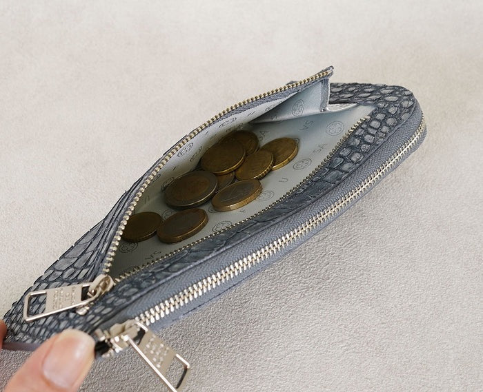 Carry L-Zip Long Wallet – Glitter Croc-Embossed Leather 1978