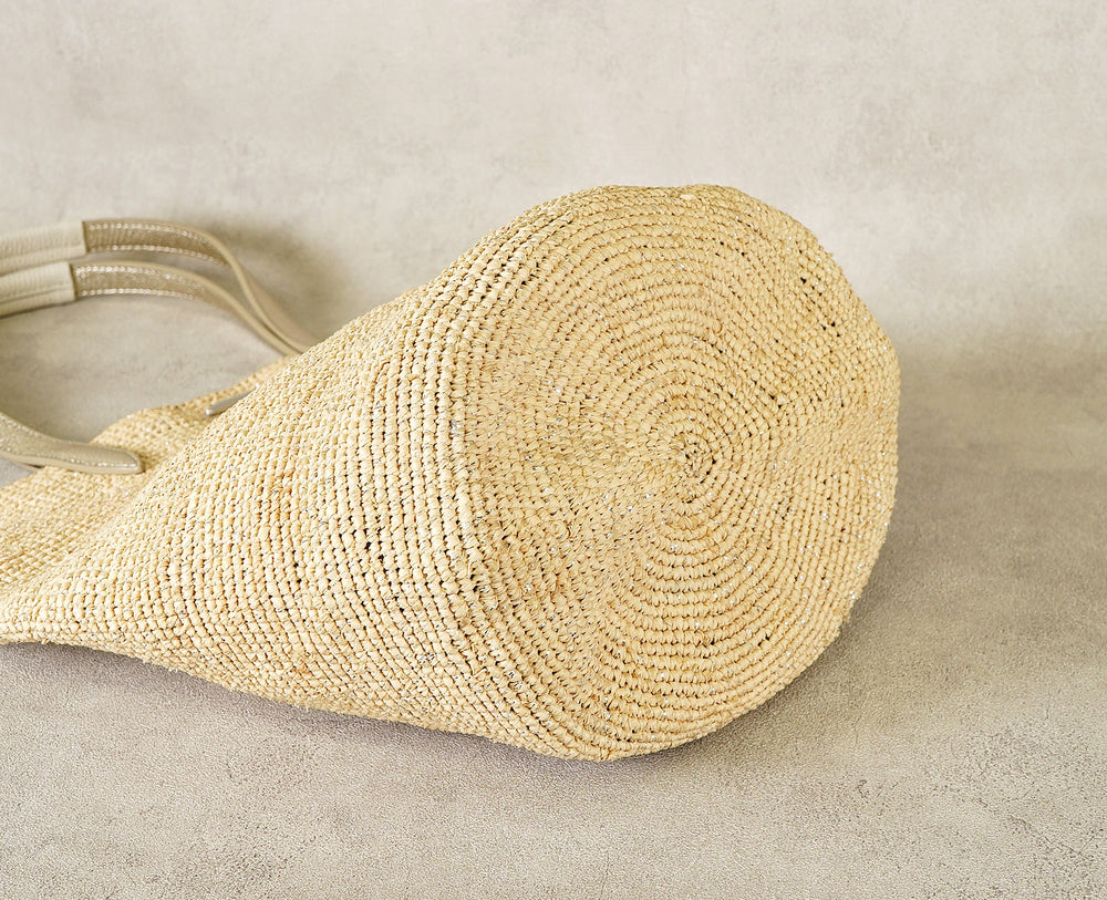 Madagascar Raffia Basket Tote Bag (M Size) 1998