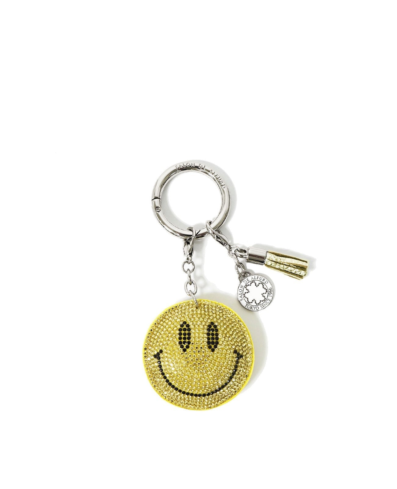 Smile Rhinestone (Crystal) Charm with Tassel & Clover 1427
