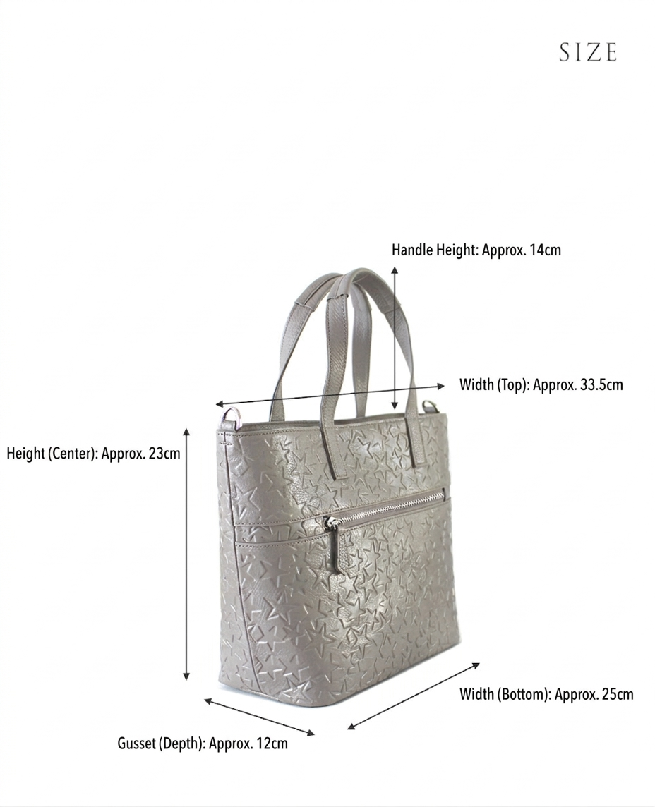 Jaguzi Tote Bag S – Star-Embossed Leather Version 1608-st