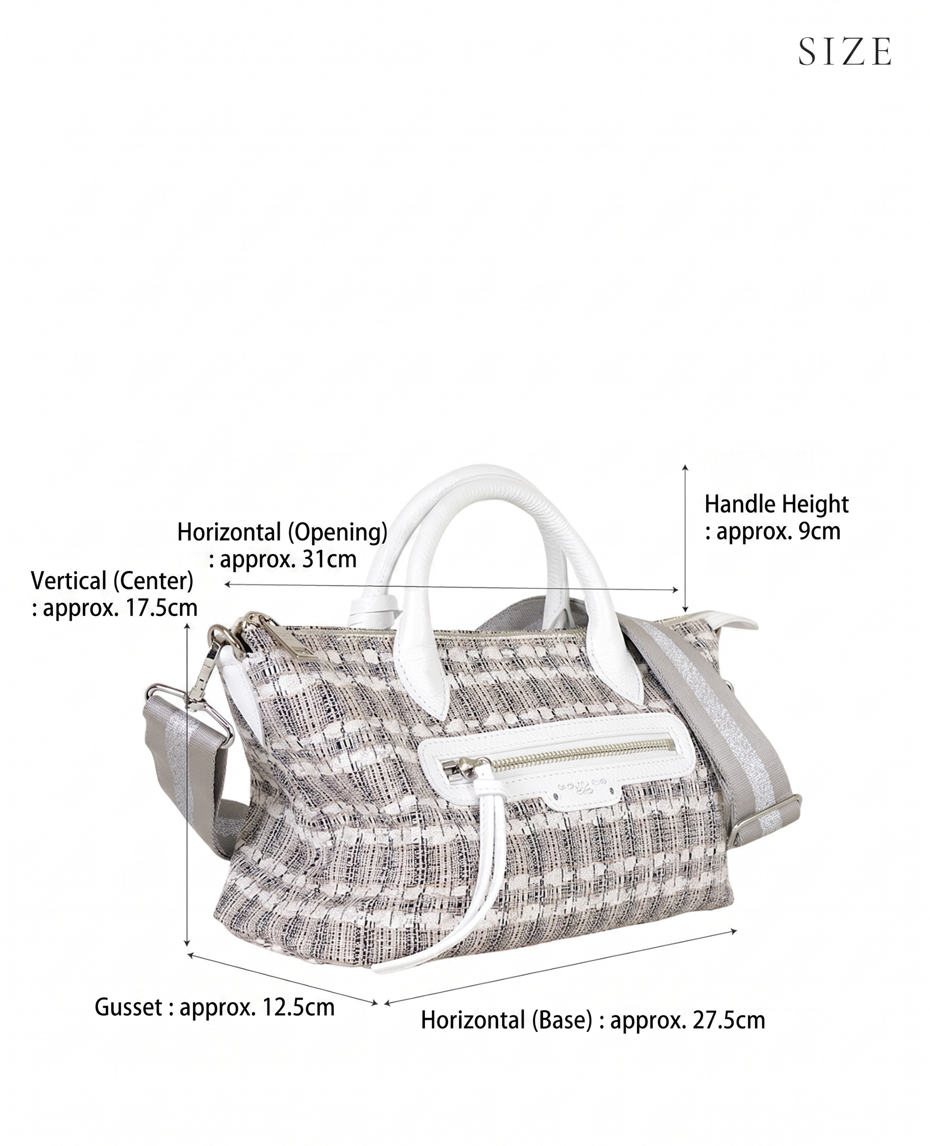 GAIEN East-West 2-Way Shoulder Bag (M Size) – Tweed Version 1990-tw