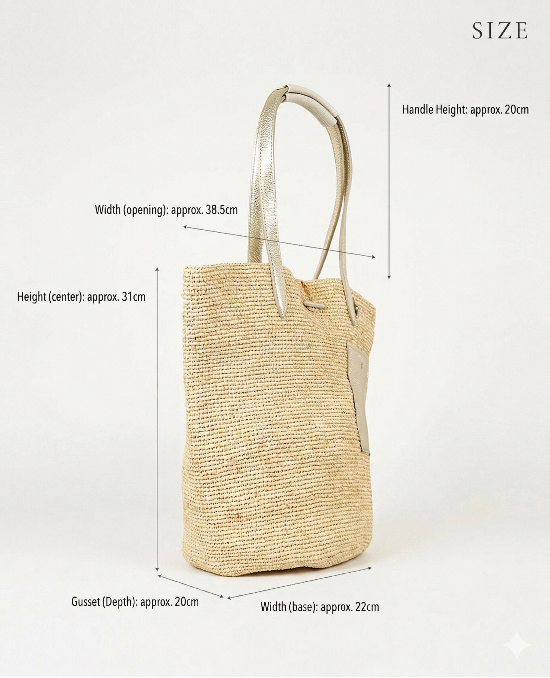 Madagascar Raffia Basket Tote Bag (M Size) 1998